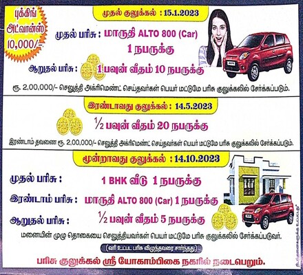 Cash prizes event at Sri Yogambigai Nagar - JKk Real Consulting